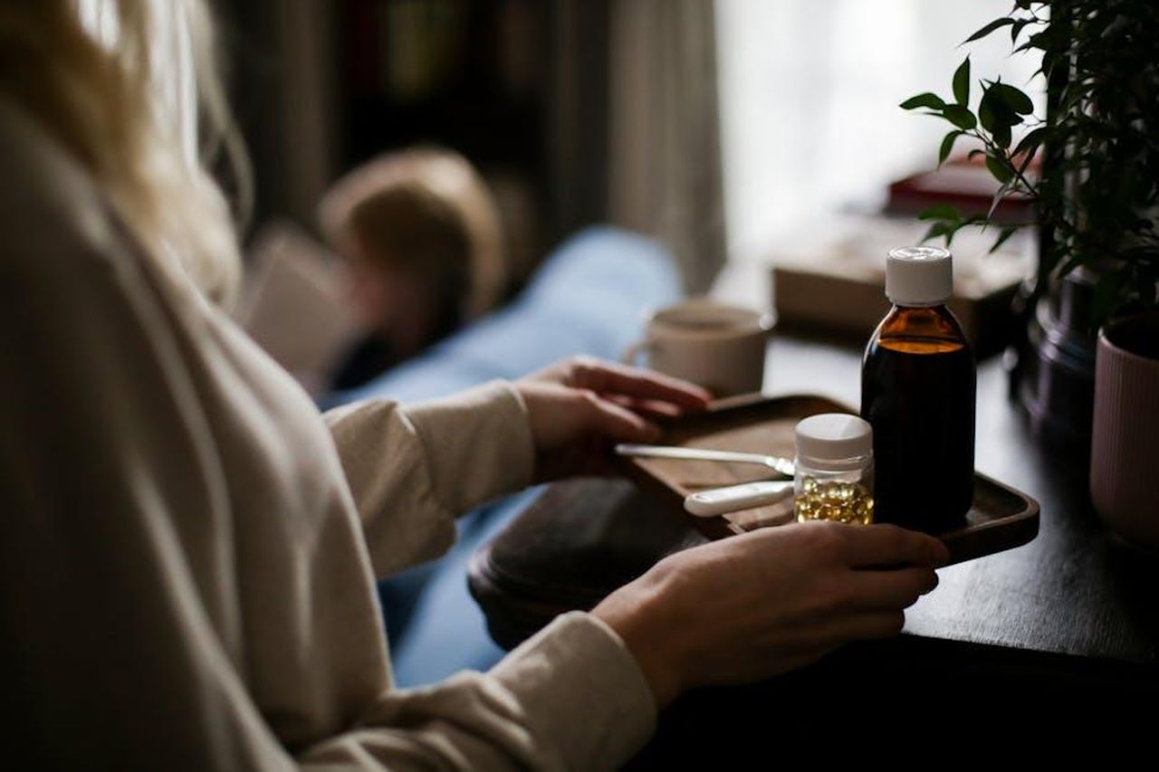 Source: cottonbro studio - pexels - Close-up of a tray with various medicines and a thermometer indoors, suggesting home healthcare.